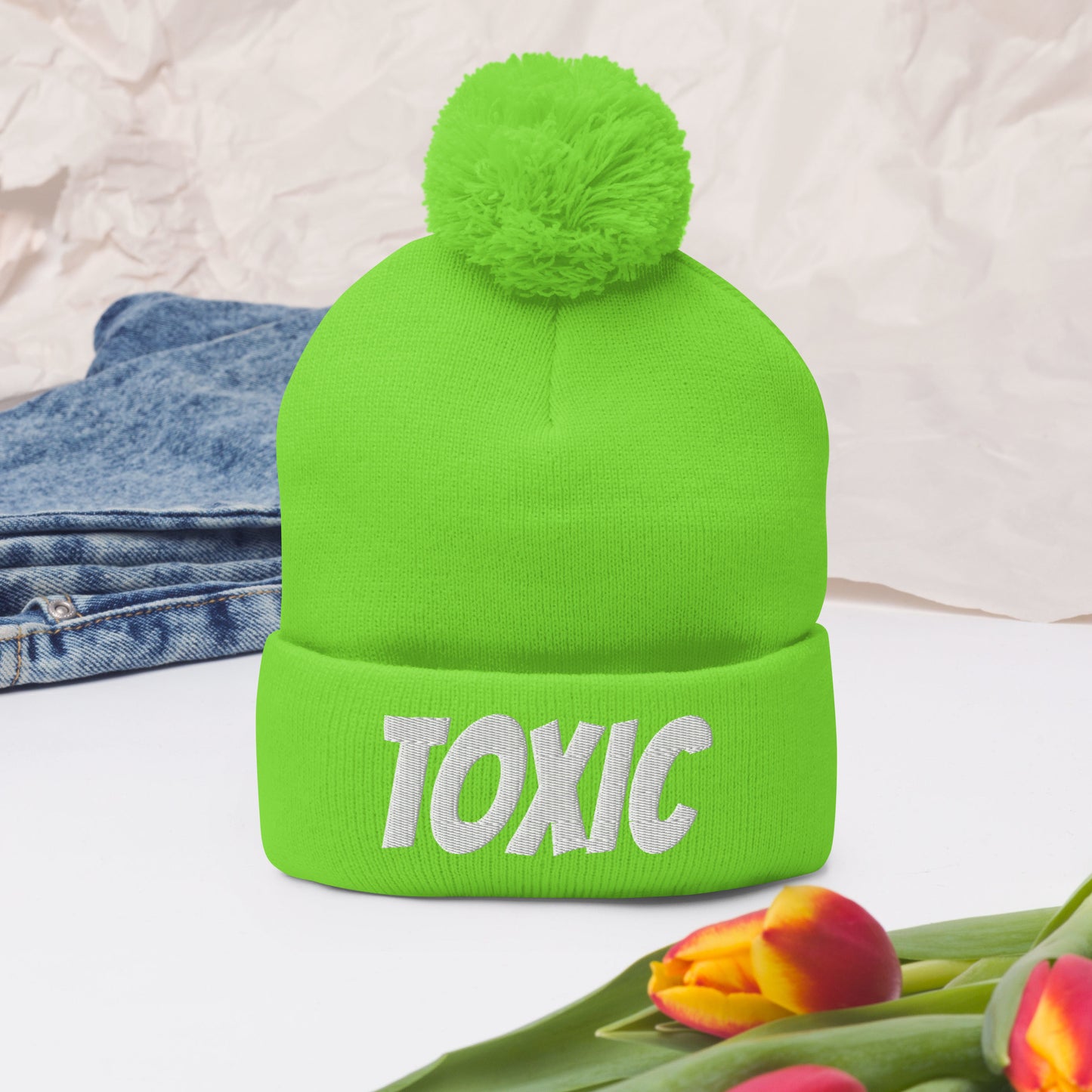 TOXIC Pom-Pom Beanie