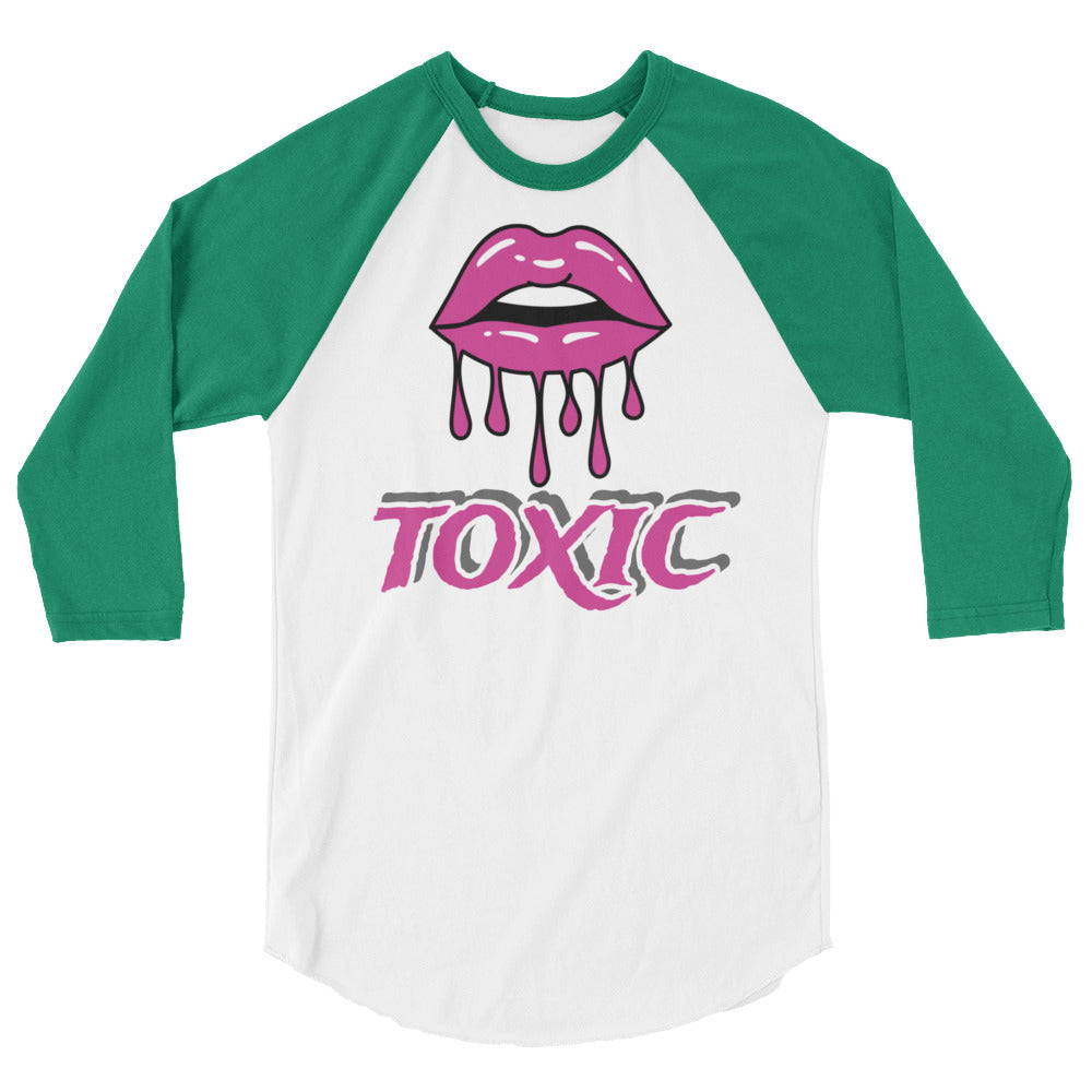 TOXIC Lips 3/4 sleeve raglan shirt