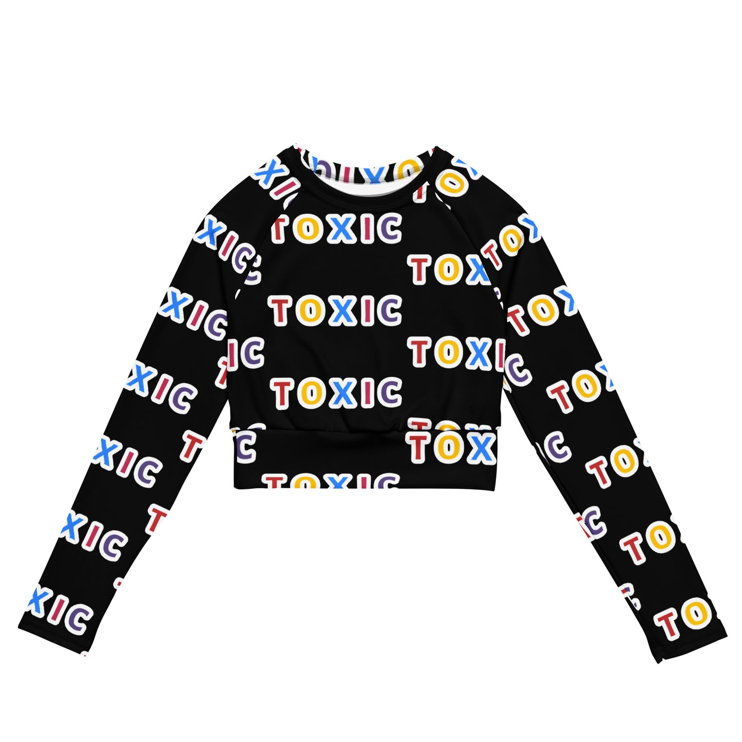 TOXIC COLORS Recycled long-sleeve crop top