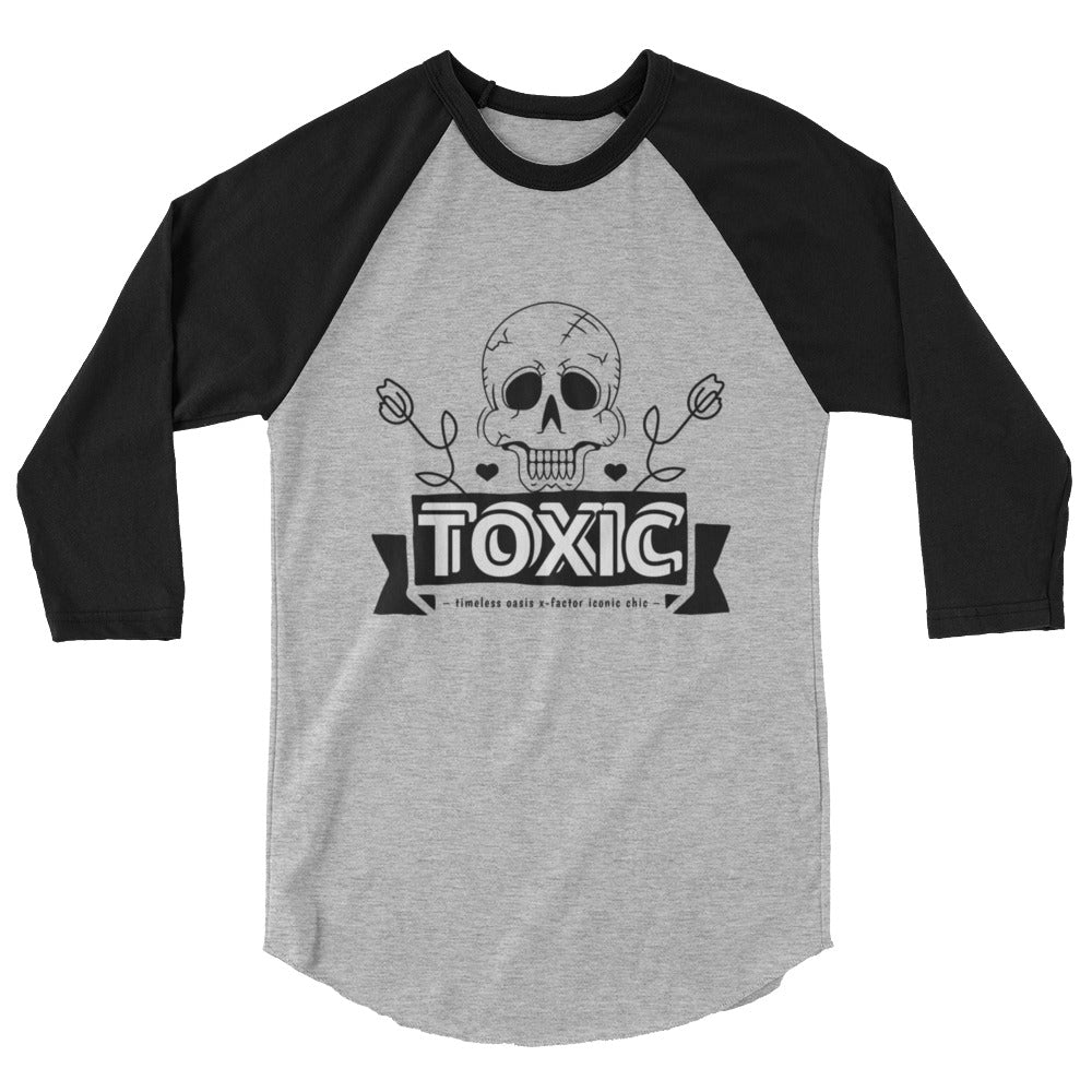 TOXIC SKULL 3/4 sleeve raglan shirt