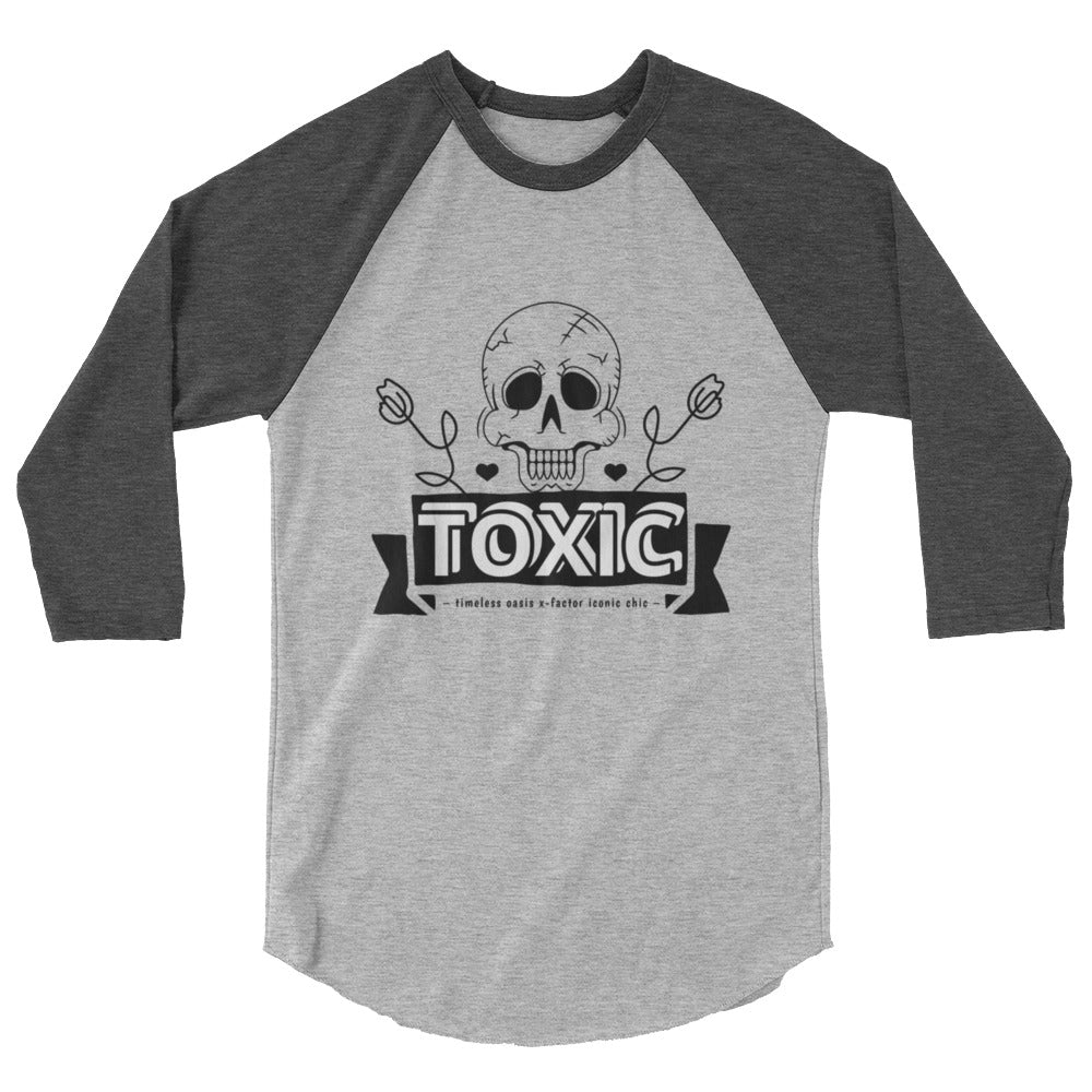 TOXIC SKULL 3/4 sleeve raglan shirt