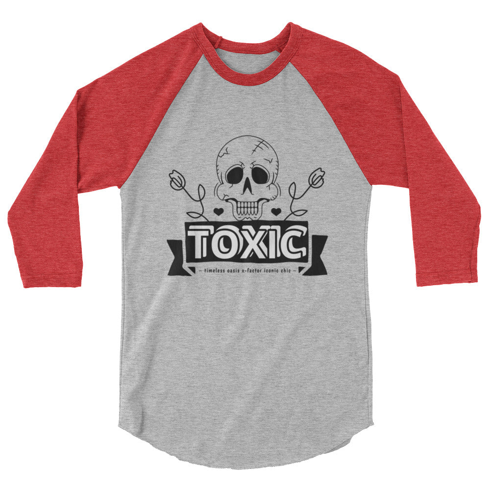 TOXIC SKULL 3/4 sleeve raglan shirt