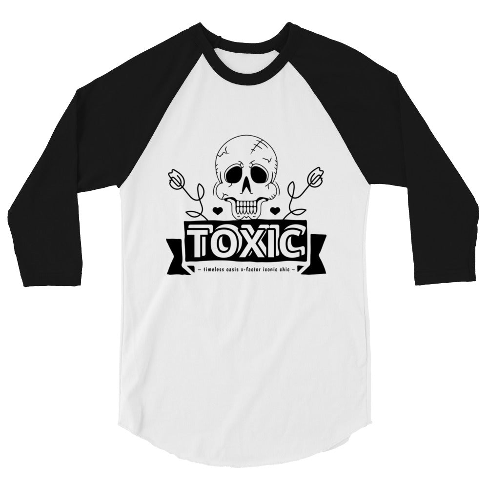 TOXIC SKULL 3/4 sleeve raglan shirt