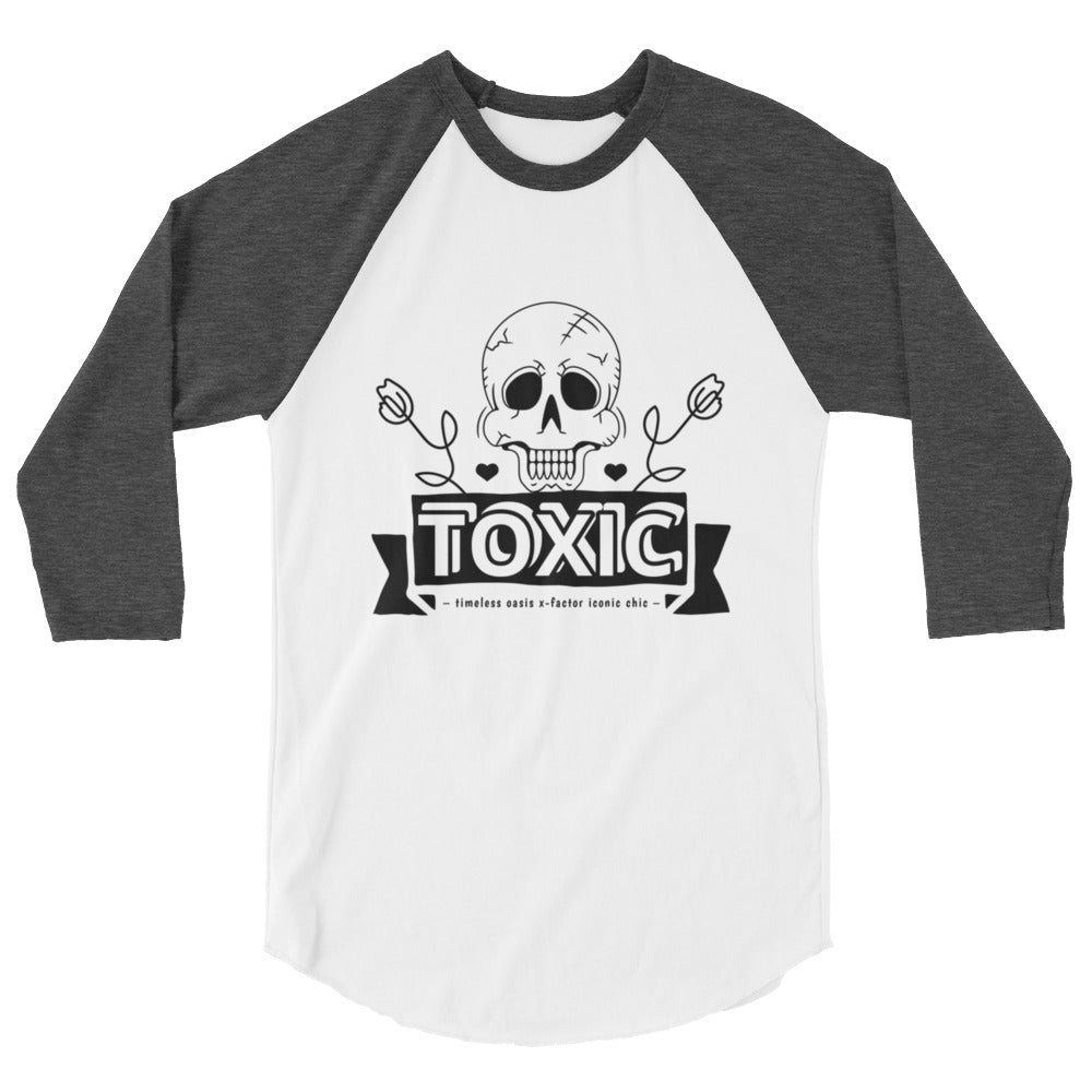 TOXIC SKULL 3/4 sleeve raglan shirt