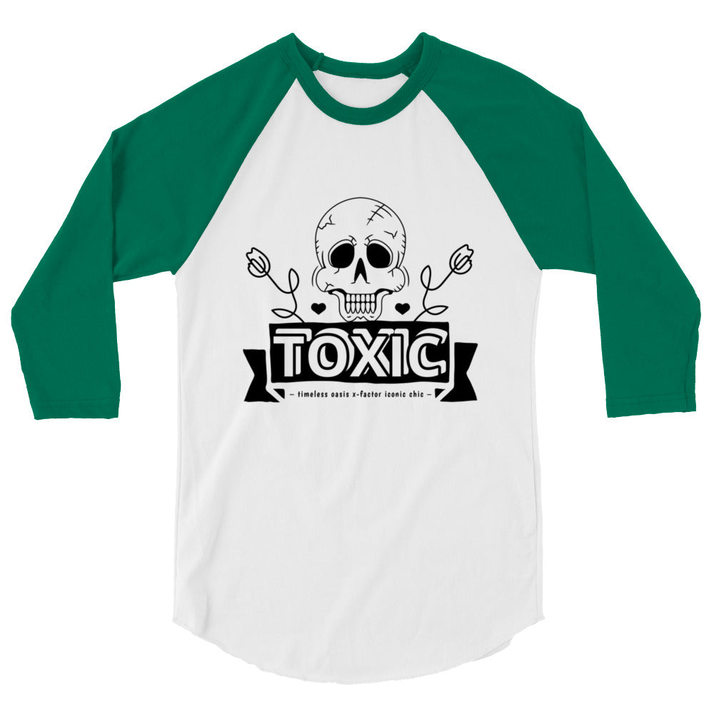 TOXIC SKULL 3/4 sleeve raglan shirt