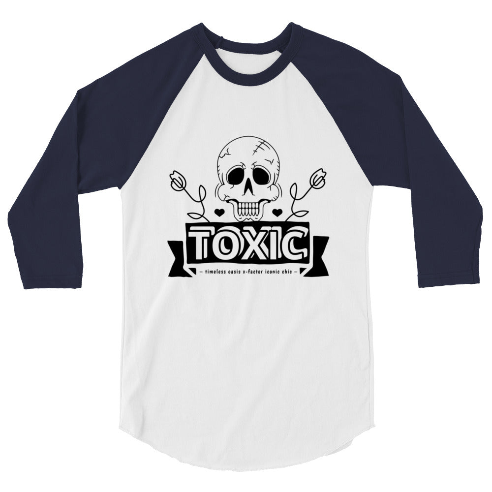TOXIC SKULL 3/4 sleeve raglan shirt