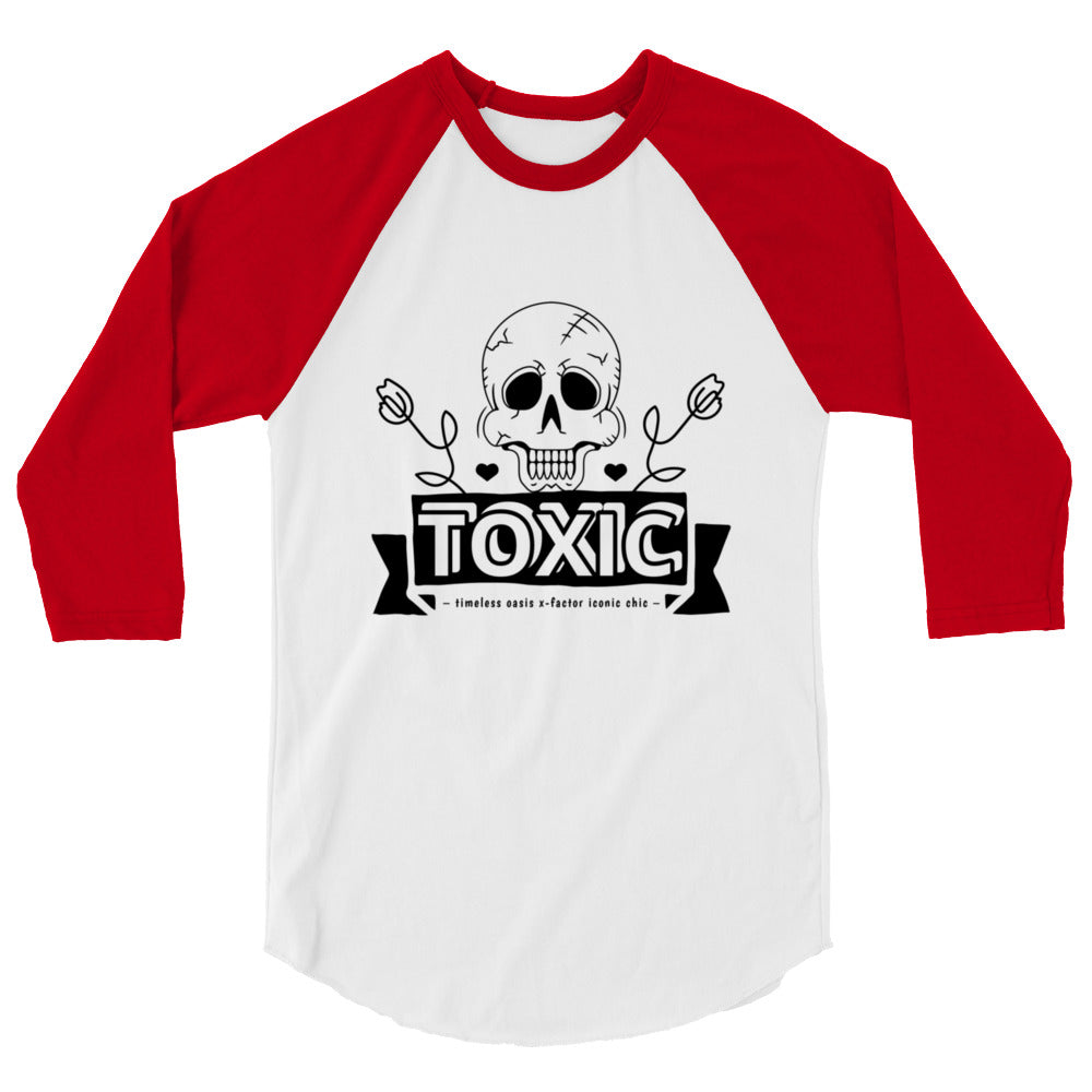 TOXIC SKULL 3/4 sleeve raglan shirt