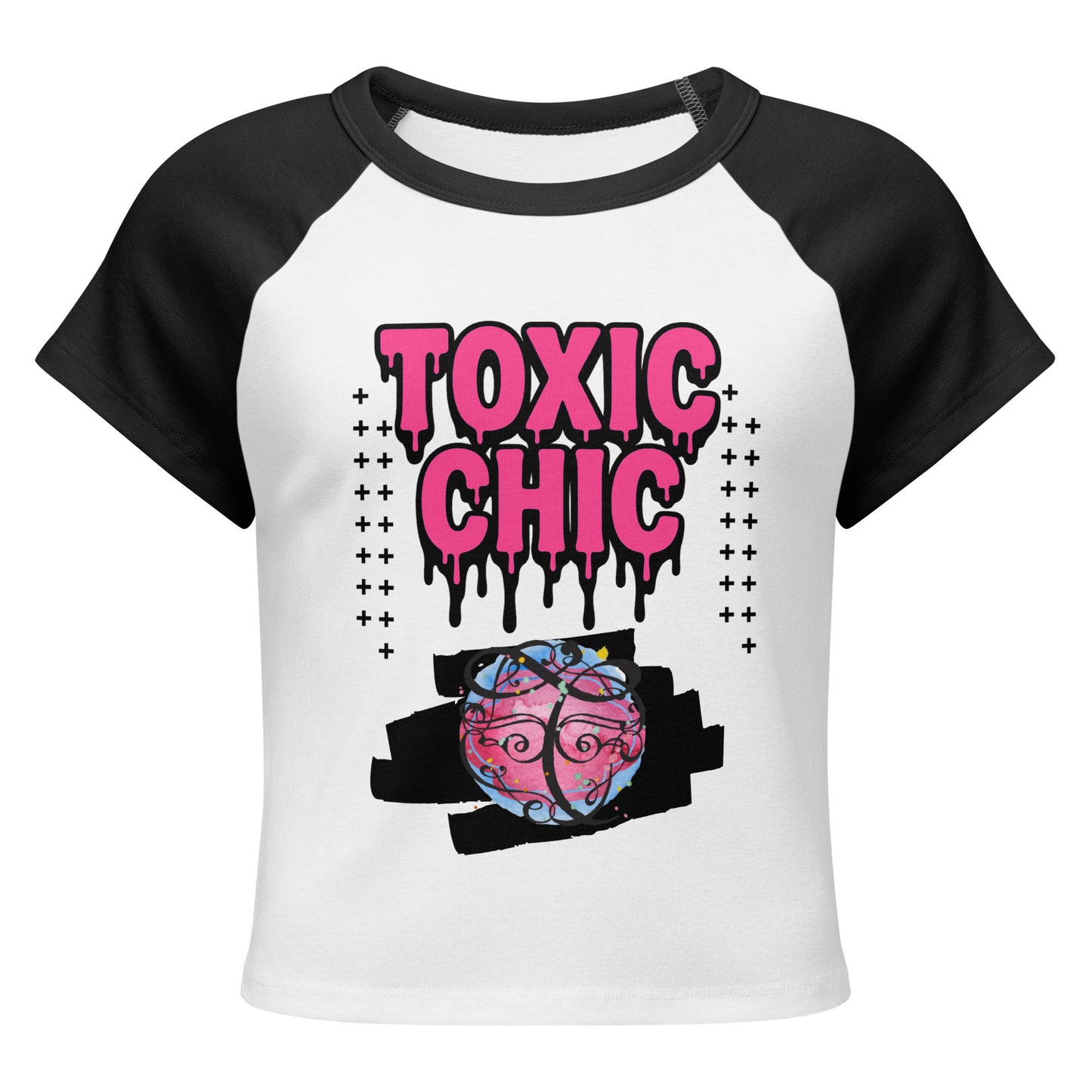 TOXIC CHIC Women’s micro rib raglan baby tee