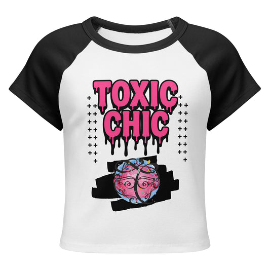 TOXIC CHIC Women’s micro rib raglan baby tee