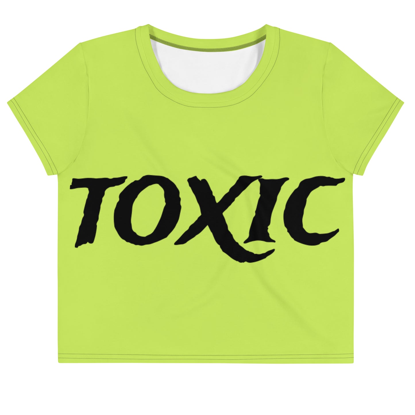 TOXIC Lime All-Over Print Crop Tee