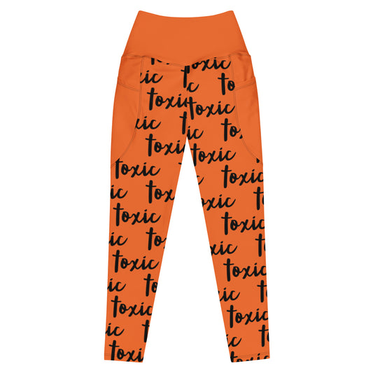 TOXIC Orange Leggings with pockets