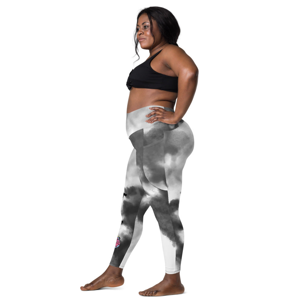 TOXIC Black Watercolor Leggings with pockets