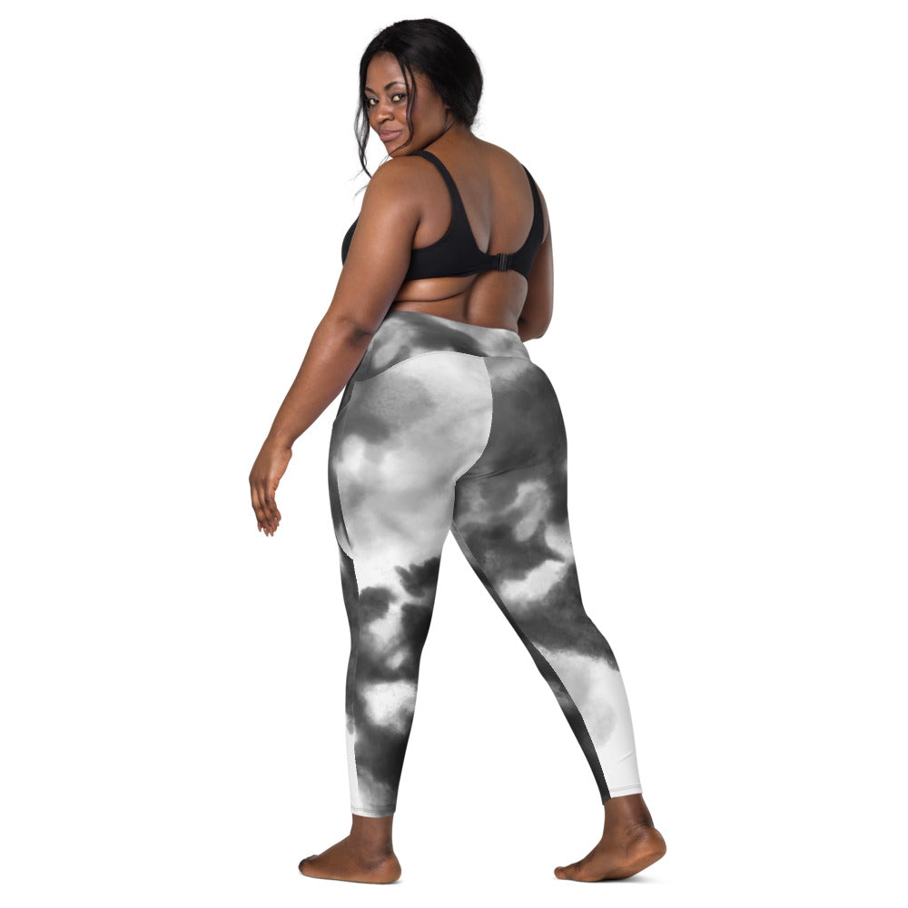 TOXIC Black Watercolor Leggings with pockets