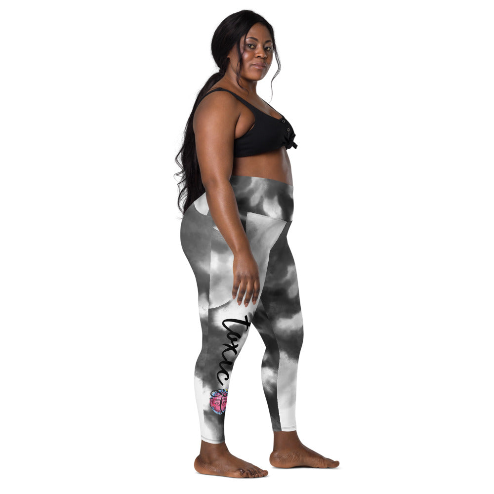 TOXIC Black Watercolor Leggings with pockets