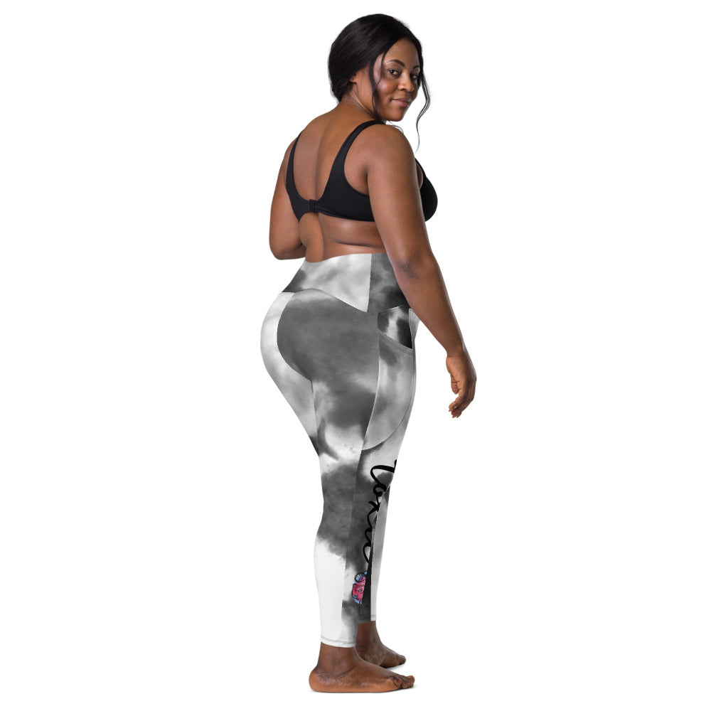 TOXIC Black Watercolor Leggings with pockets