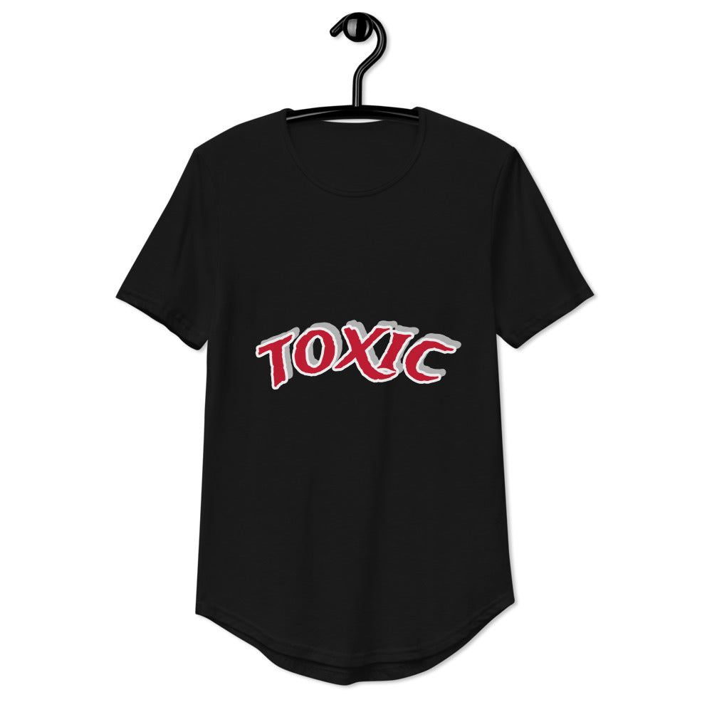 TOXIC Red Shadow Curved Hem T-Shirt