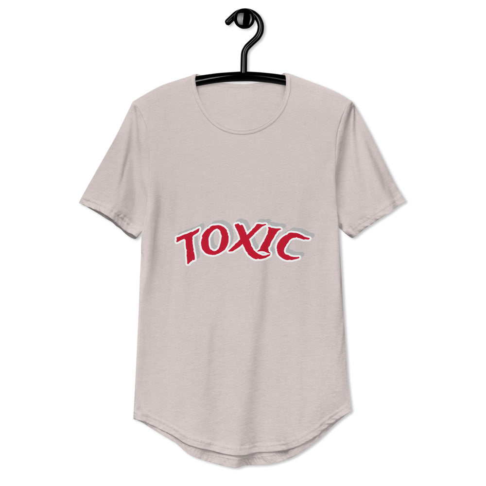 TOXIC Red Shadow Curved Hem T-Shirt