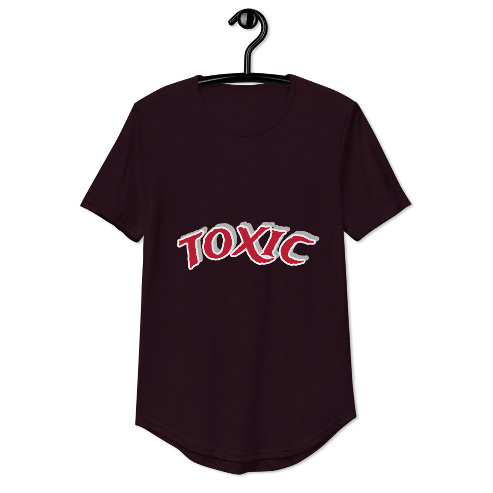 TOXIC Red Shadow Curved Hem T-Shirt