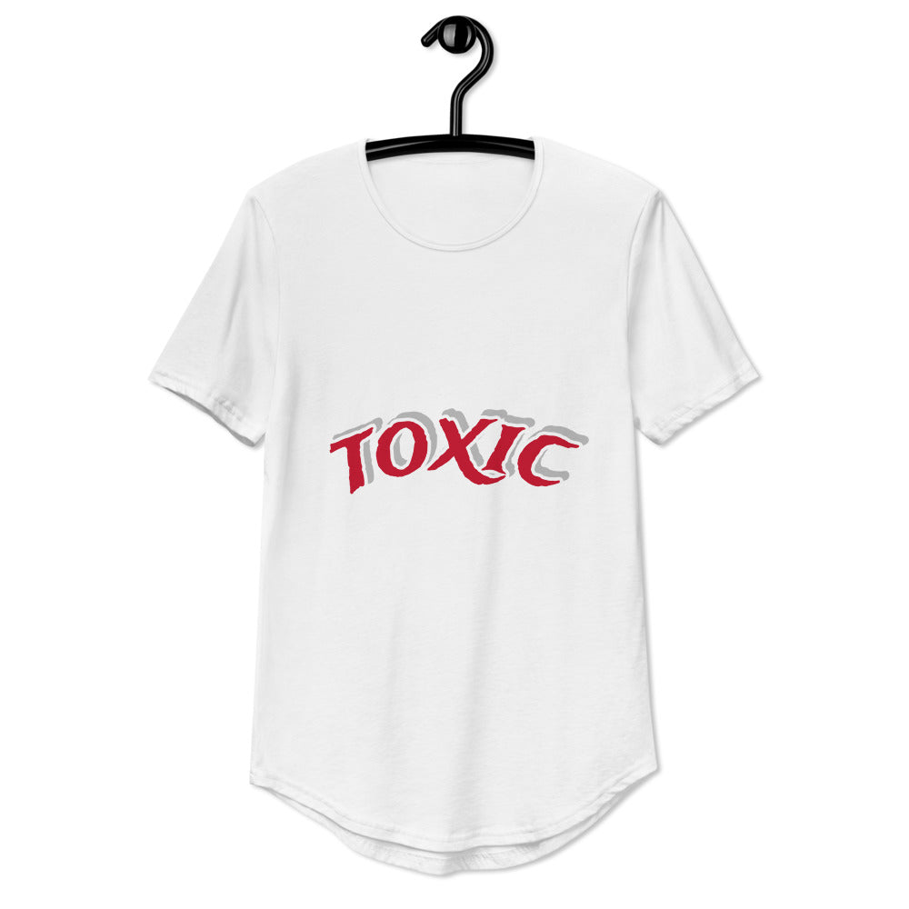 TOXIC Red Shadow Curved Hem T-Shirt