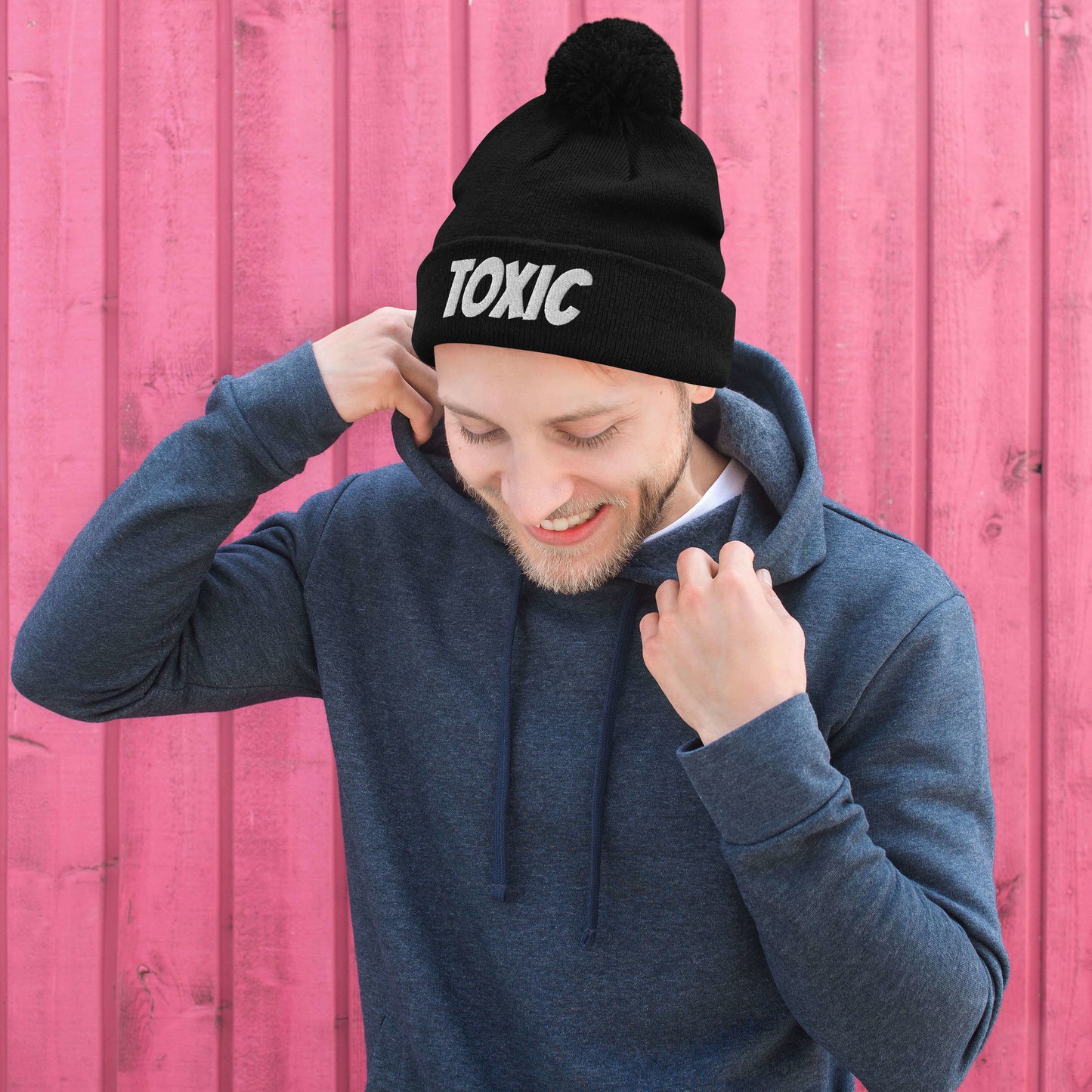 TOXIC Pom-Pom Beanie