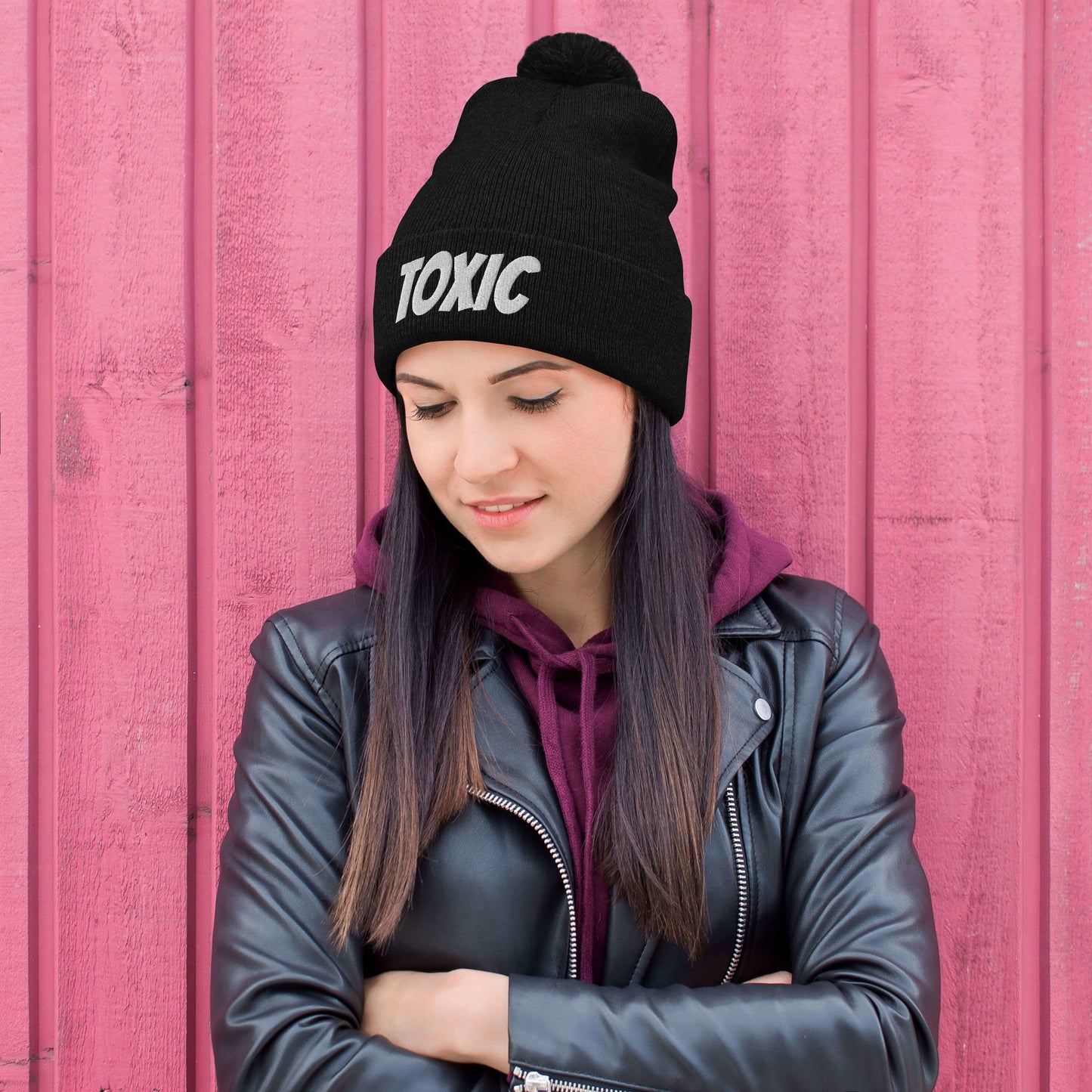 TOXIC Pom-Pom Beanie