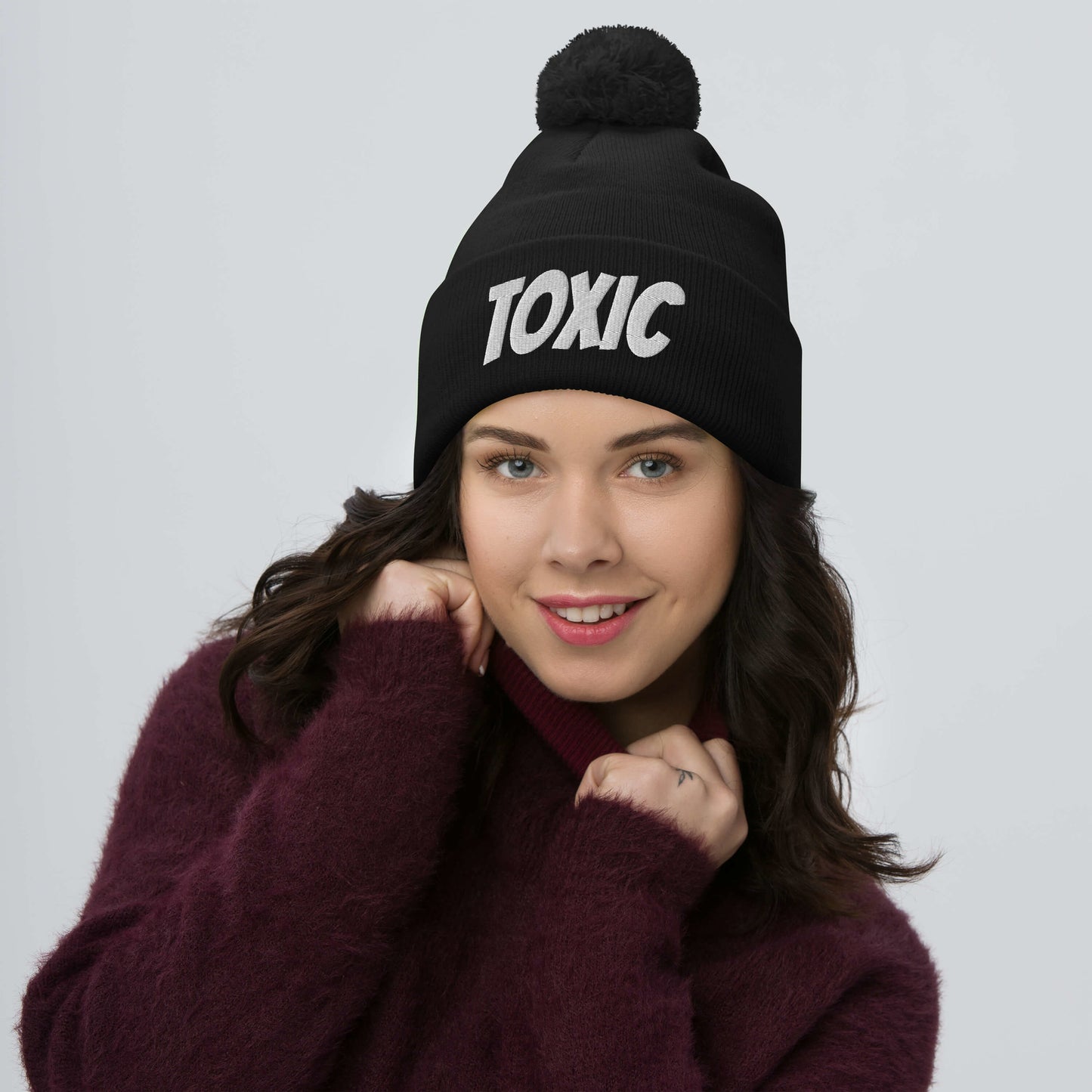TOXIC Pom-Pom Beanie