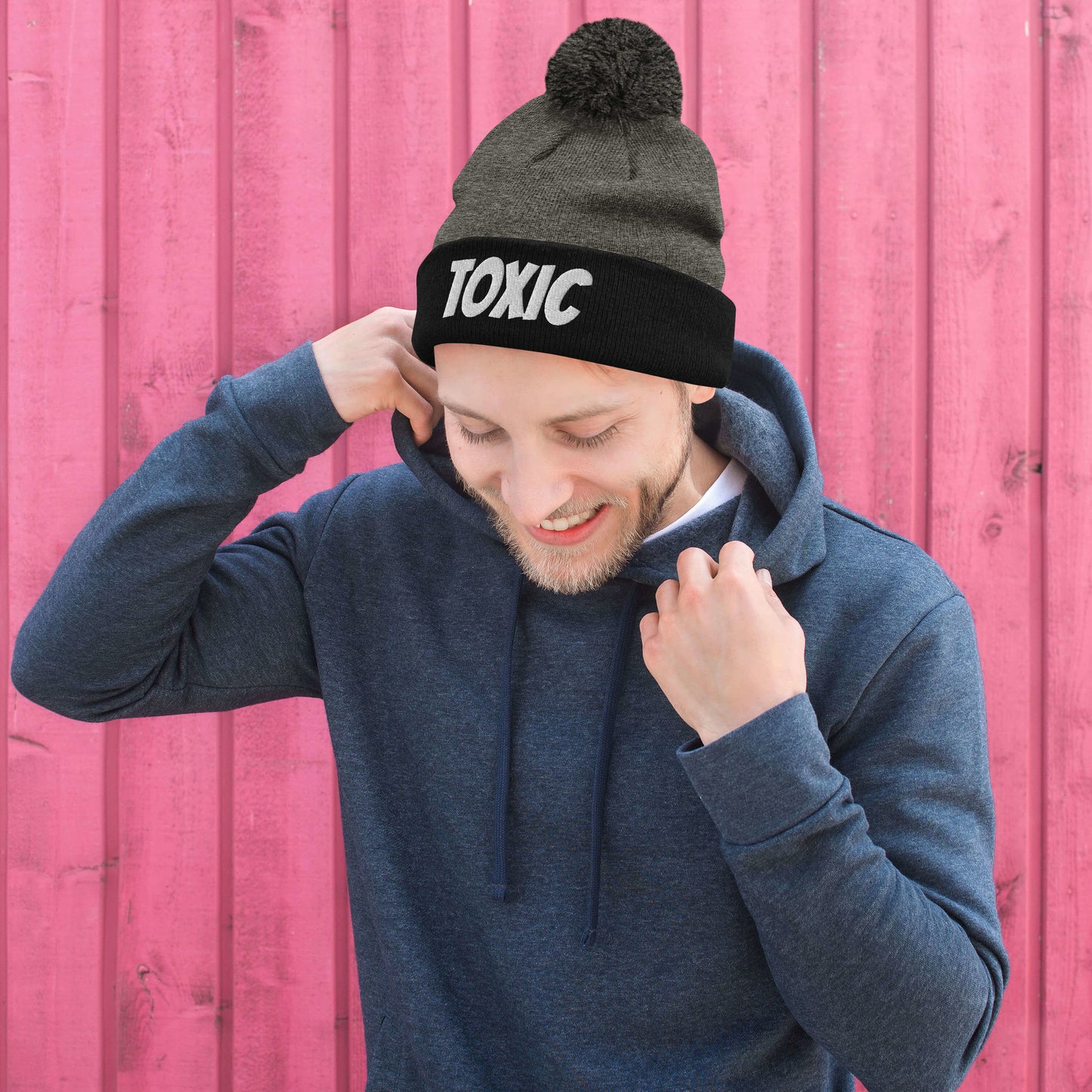 TOXIC Pom-Pom Beanie