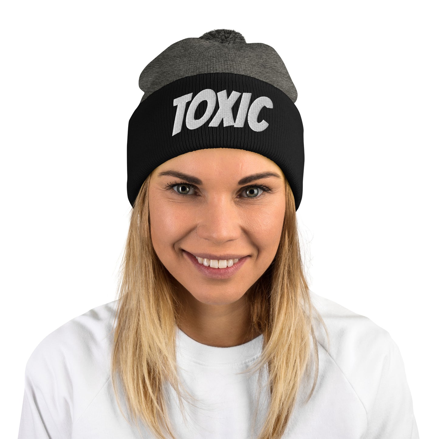 TOXIC Pom-Pom Beanie