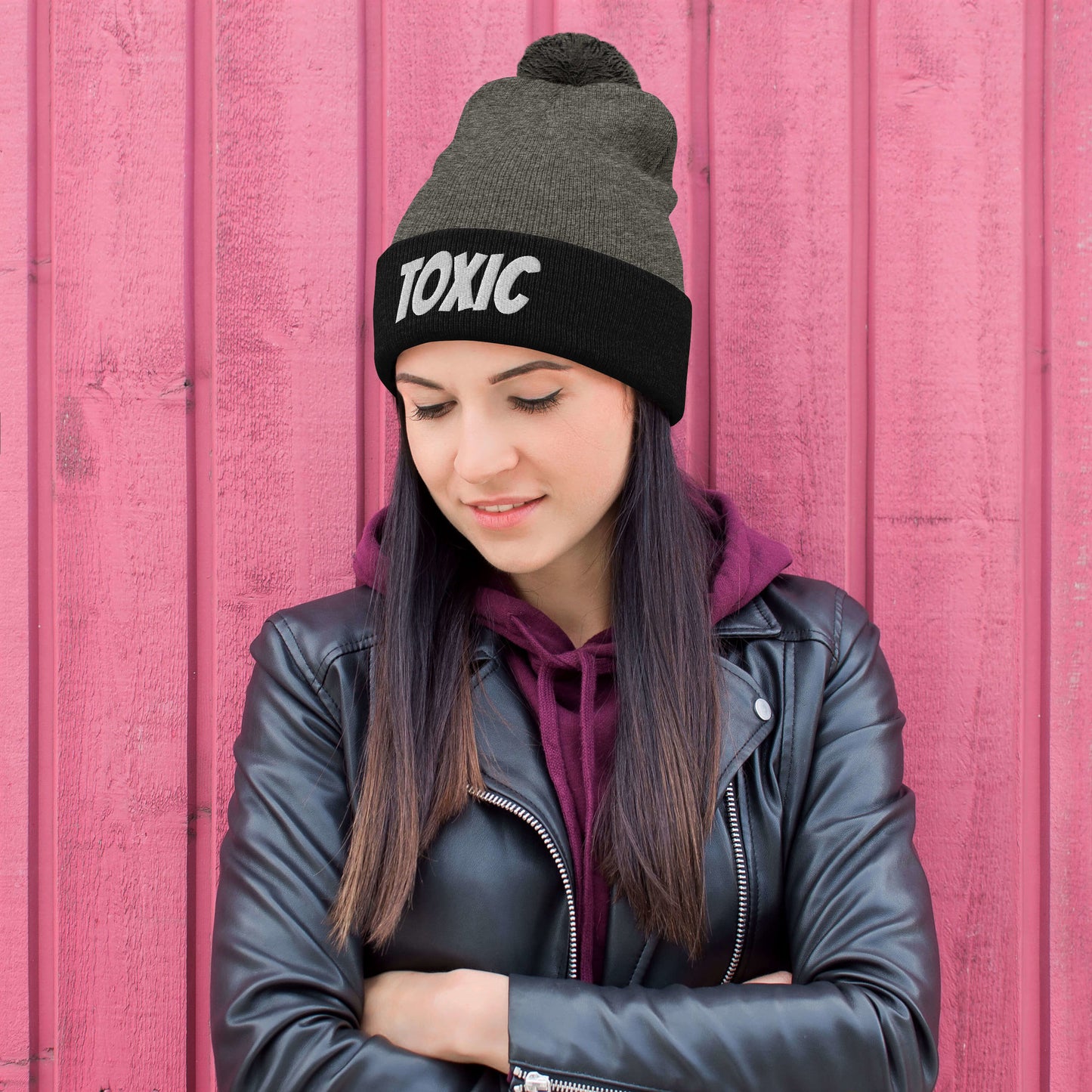 TOXIC Pom-Pom Beanie