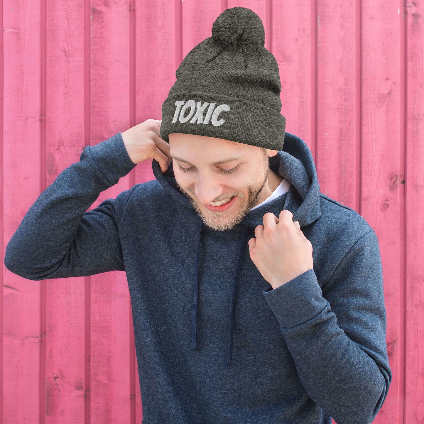 TOXIC Pom-Pom Beanie