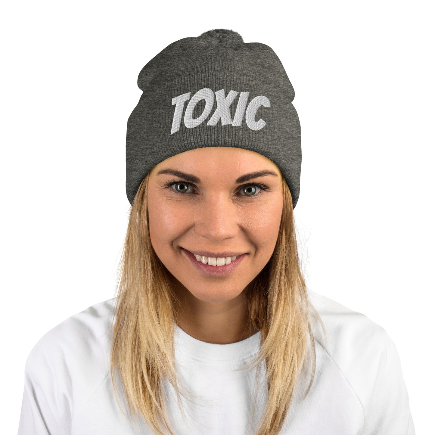 TOXIC Pom-Pom Beanie