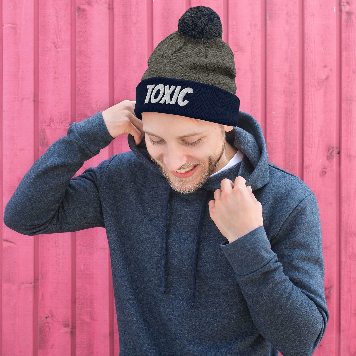 TOXIC Pom-Pom Beanie