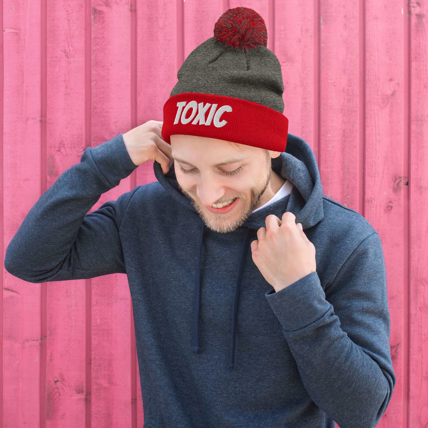 TOXIC Pom-Pom Beanie