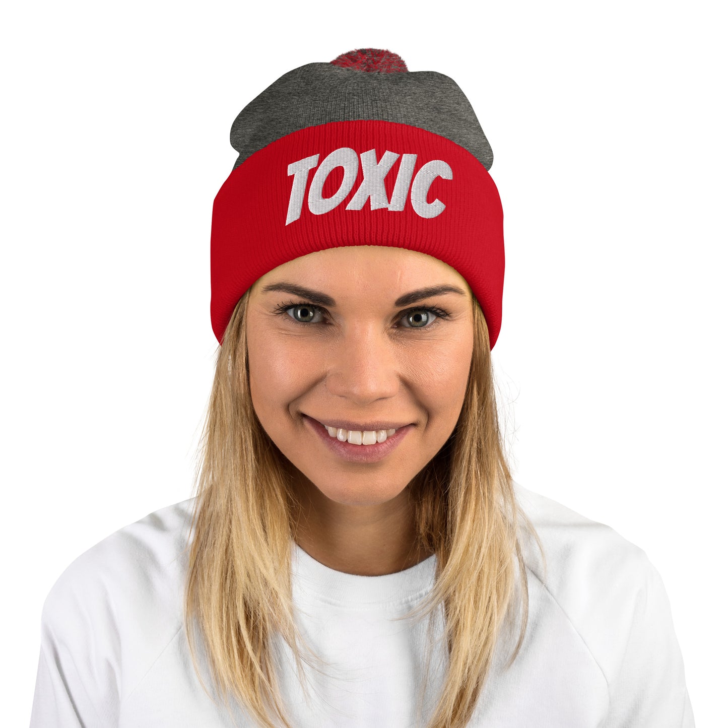TOXIC Pom-Pom Beanie