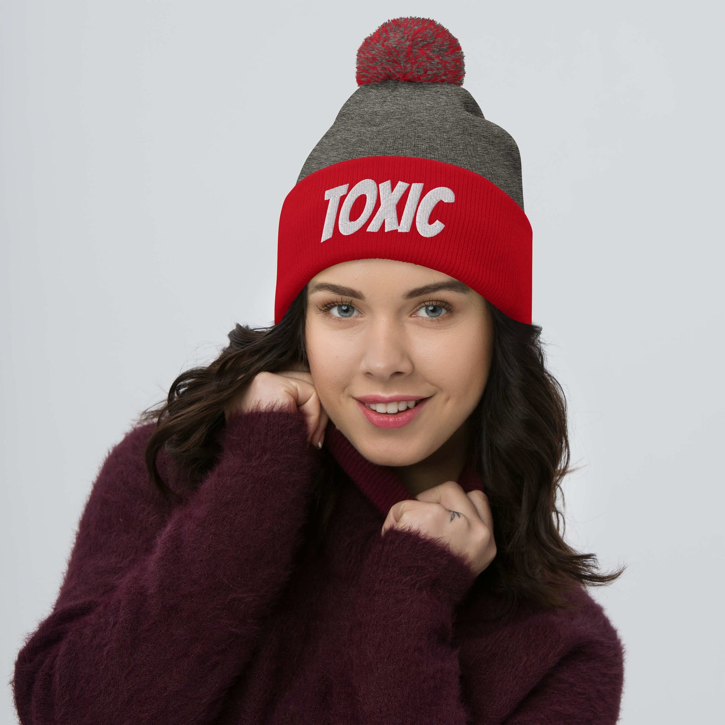 TOXIC Pom-Pom Beanie