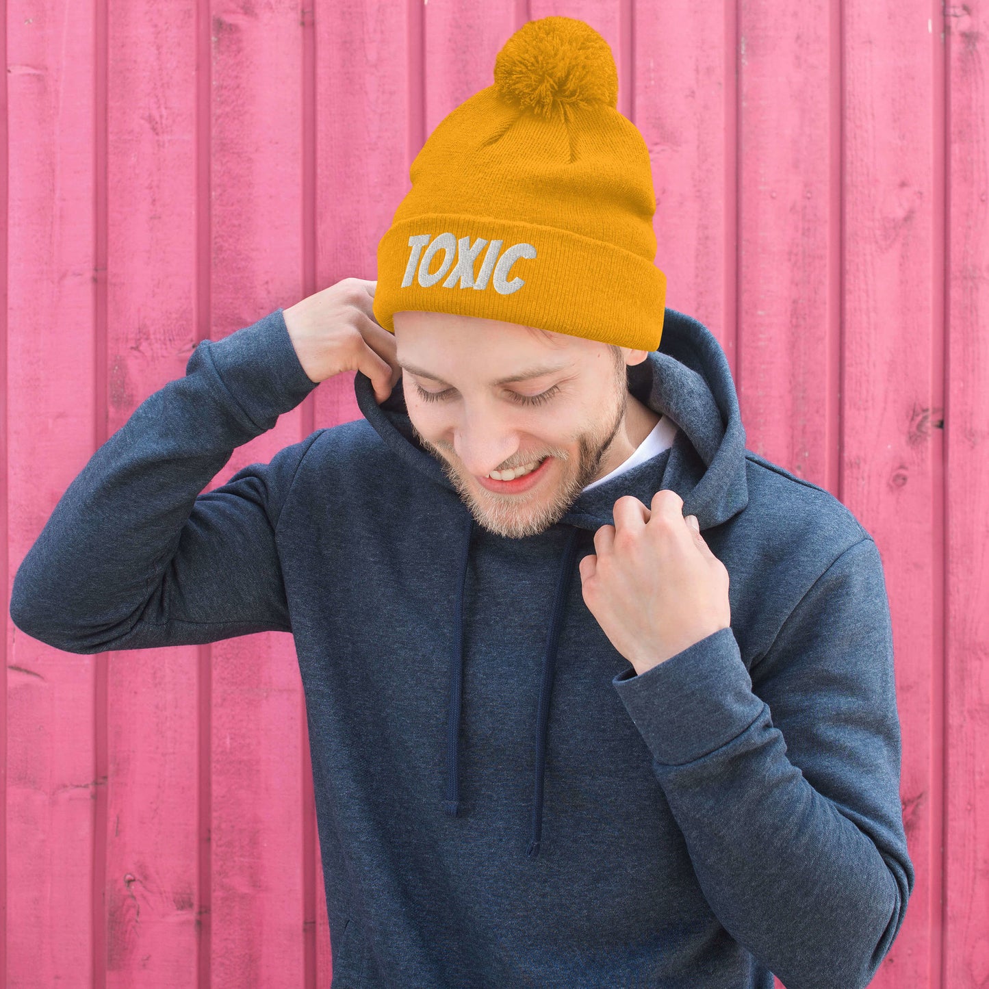 TOXIC Pom-Pom Beanie