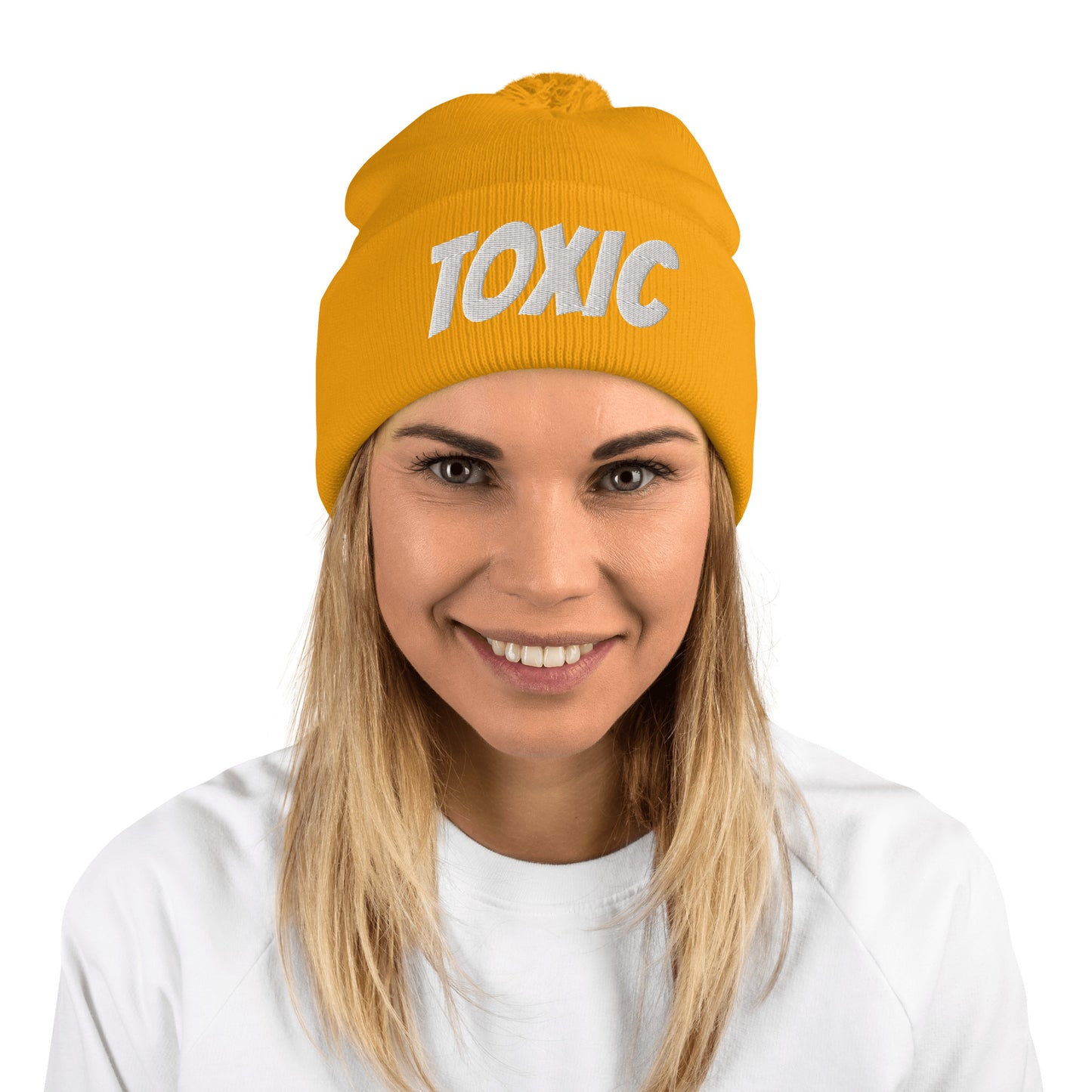 TOXIC Pom-Pom Beanie
