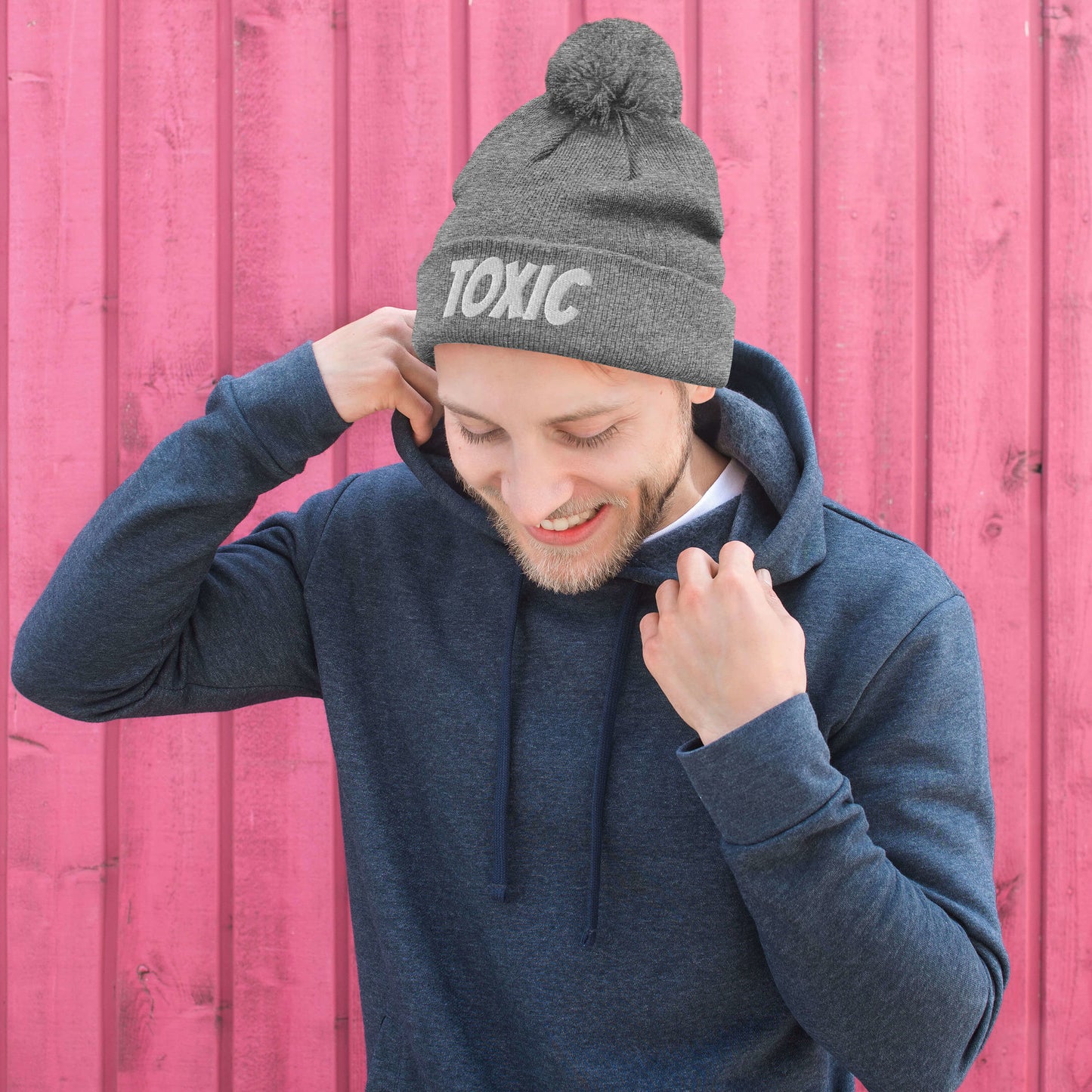 TOXIC Pom-Pom Beanie