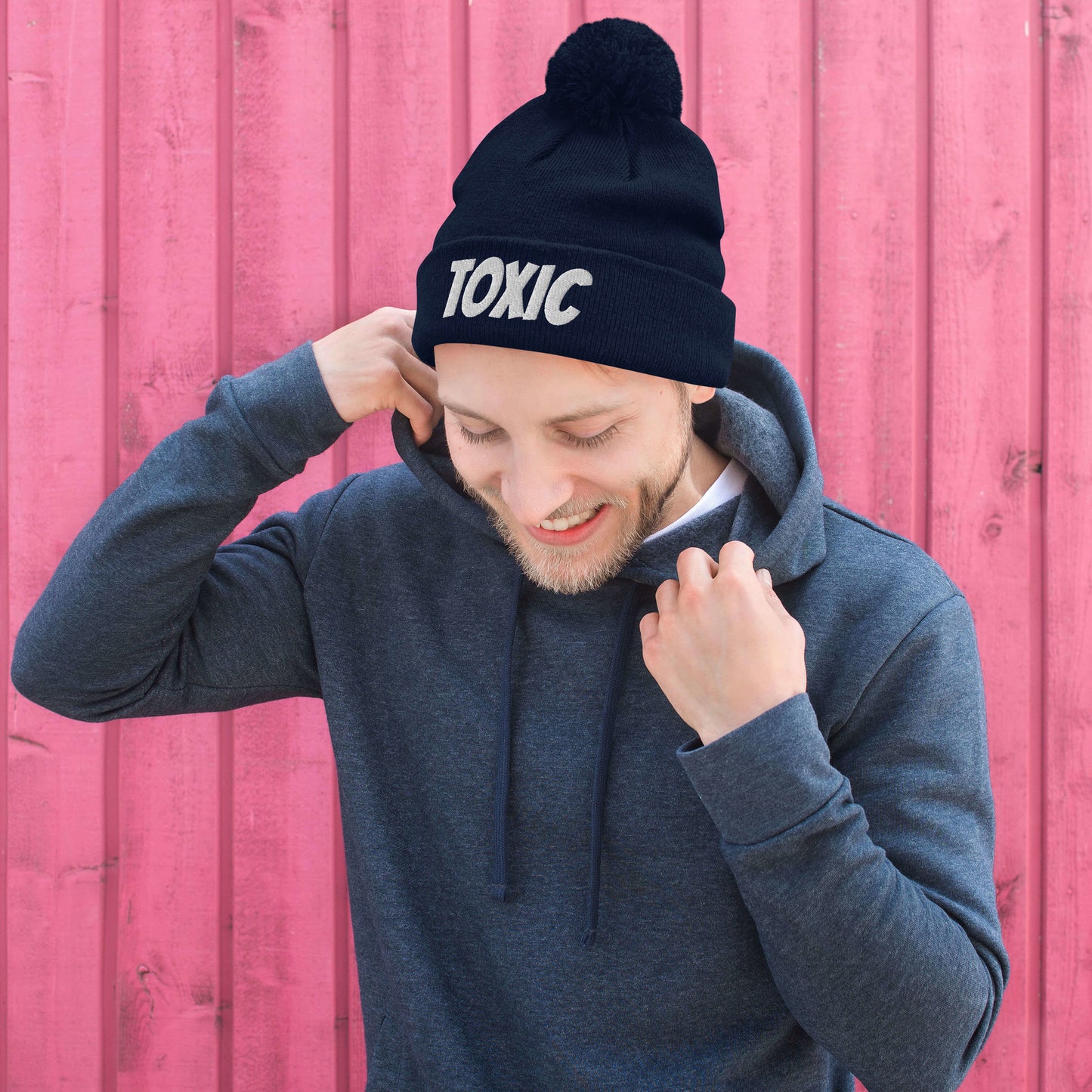 TOXIC Pom-Pom Beanie