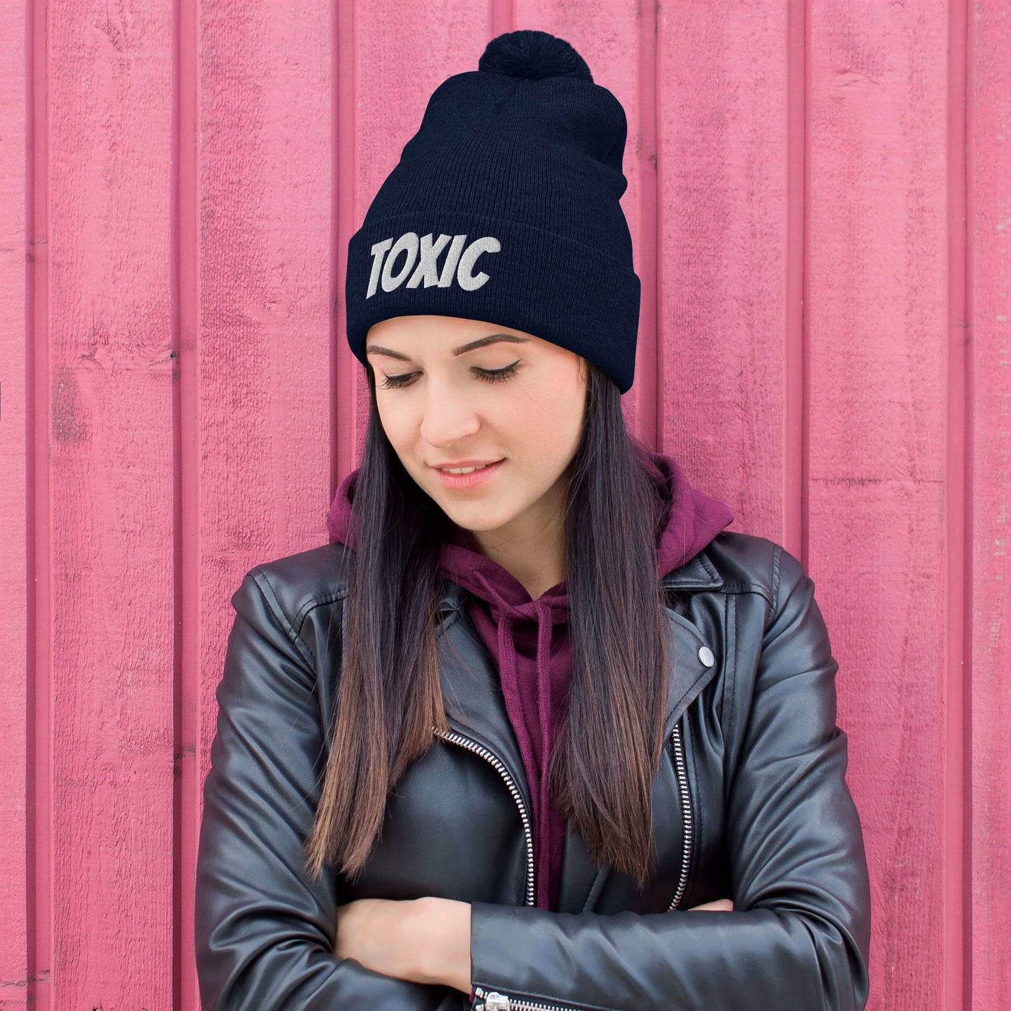 TOXIC Pom-Pom Beanie