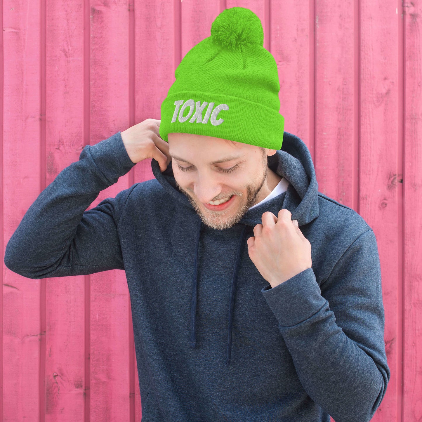 TOXIC Pom-Pom Beanie