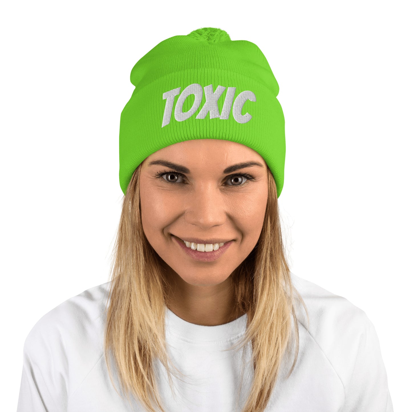 TOXIC Pom-Pom Beanie