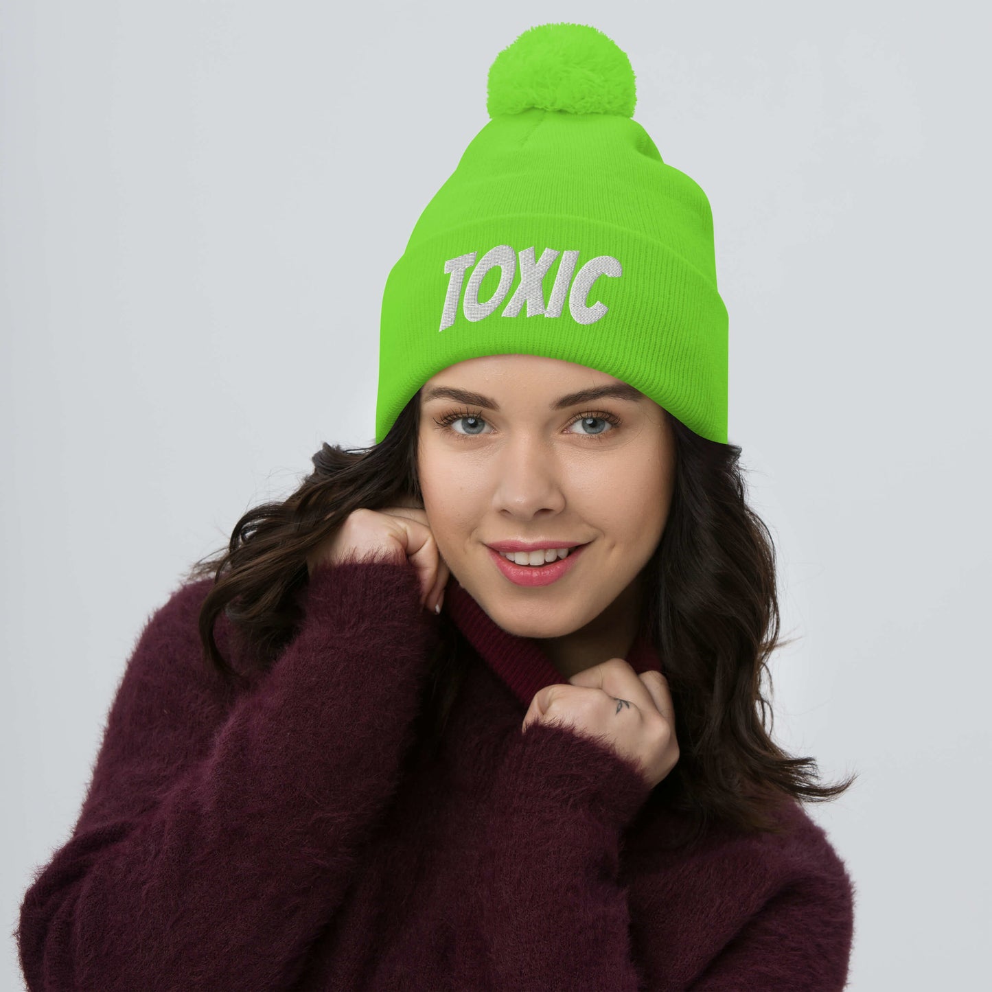 TOXIC Pom-Pom Beanie