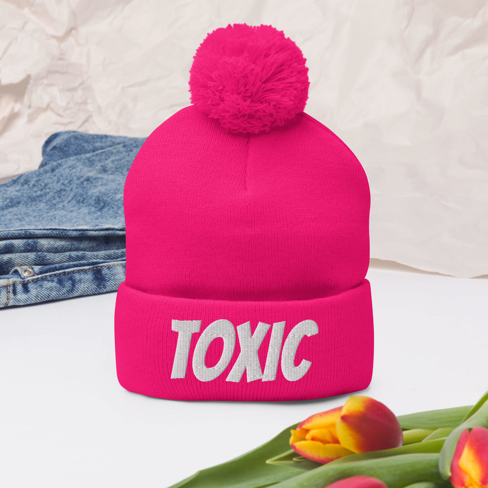 TOXIC Pom-Pom Beanie