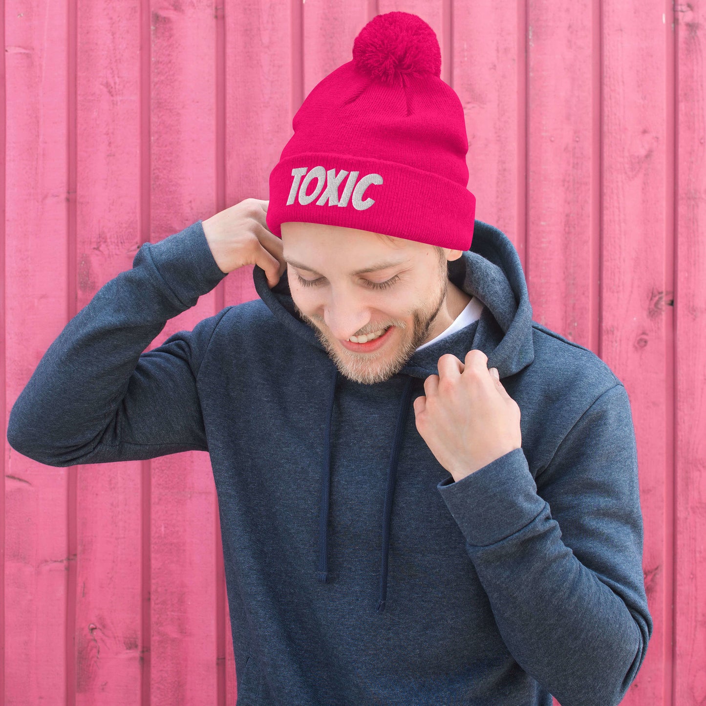 TOXIC Pom-Pom Beanie