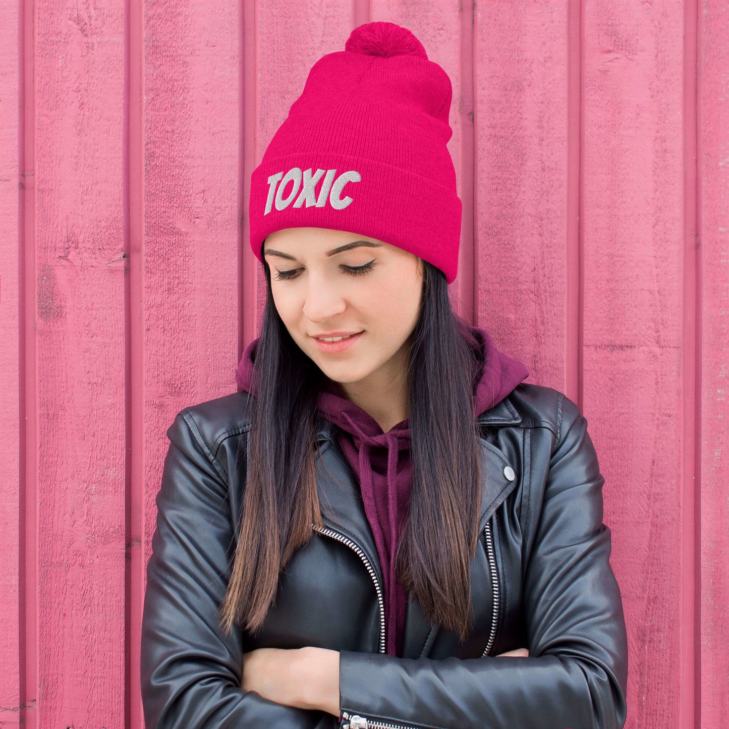 TOXIC Pom-Pom Beanie