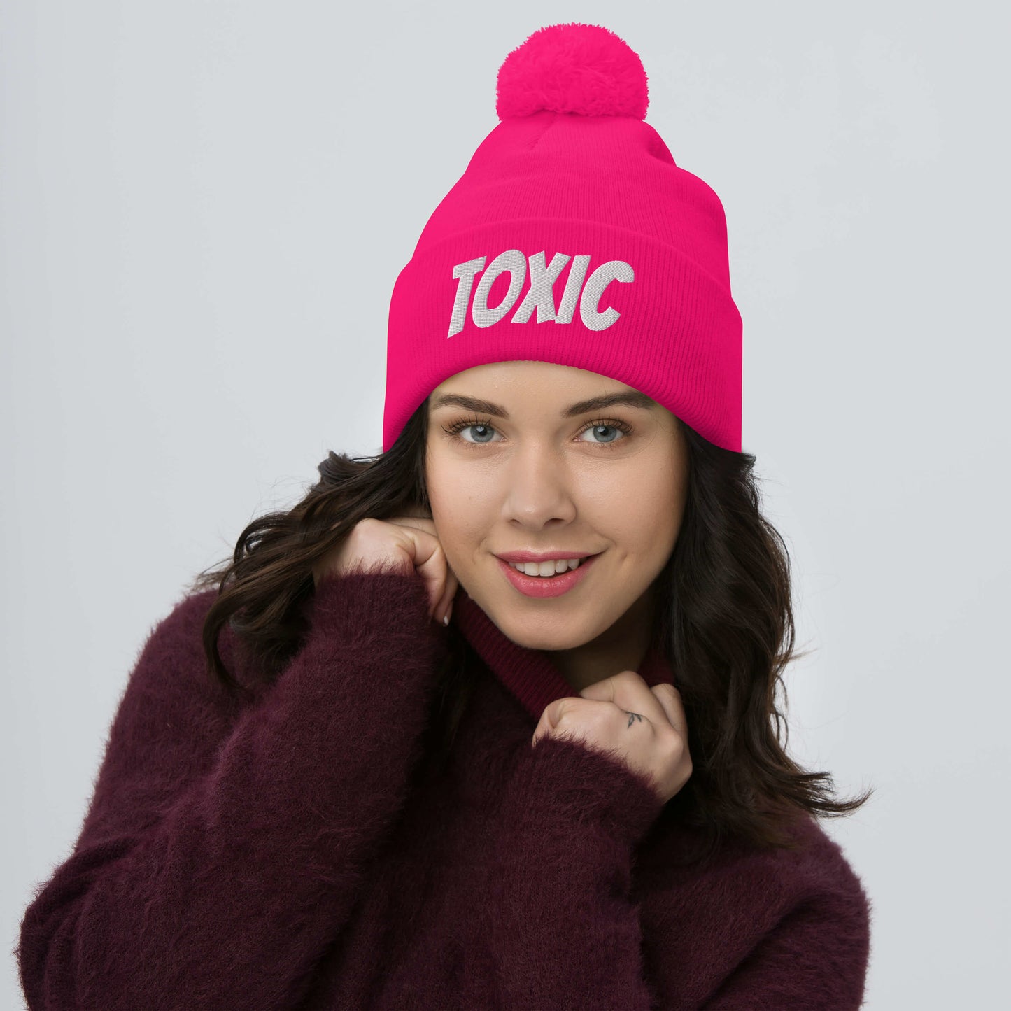 TOXIC Pom-Pom Beanie
