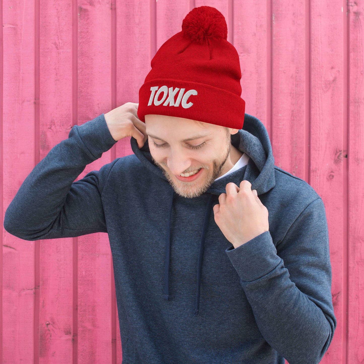 TOXIC Pom-Pom Beanie