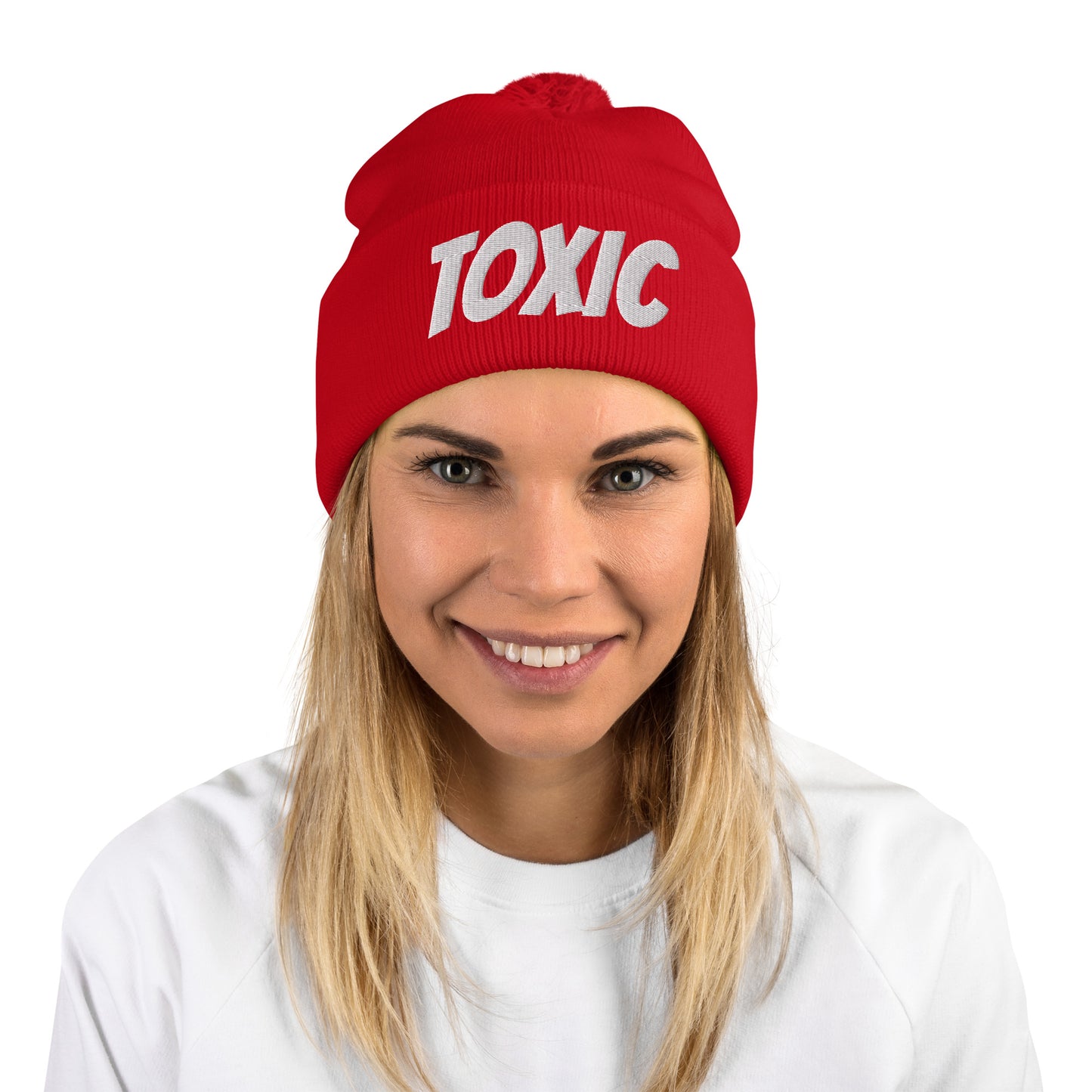 TOXIC Pom-Pom Beanie