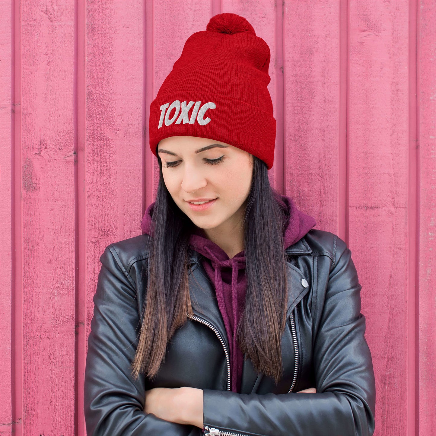TOXIC Pom-Pom Beanie
